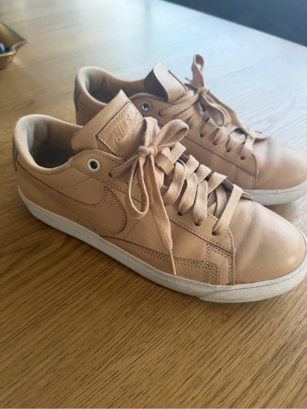 Nike Light Tan Suede Low-Top Sneakers